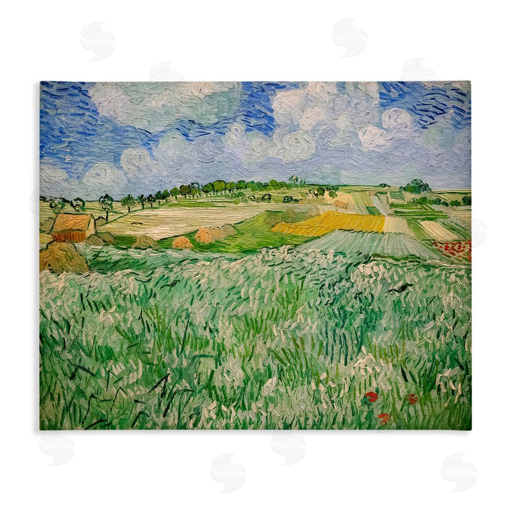 Vincent Van Gogh Plain Near Auvers Painting Stretched Canvas Wall Art Print