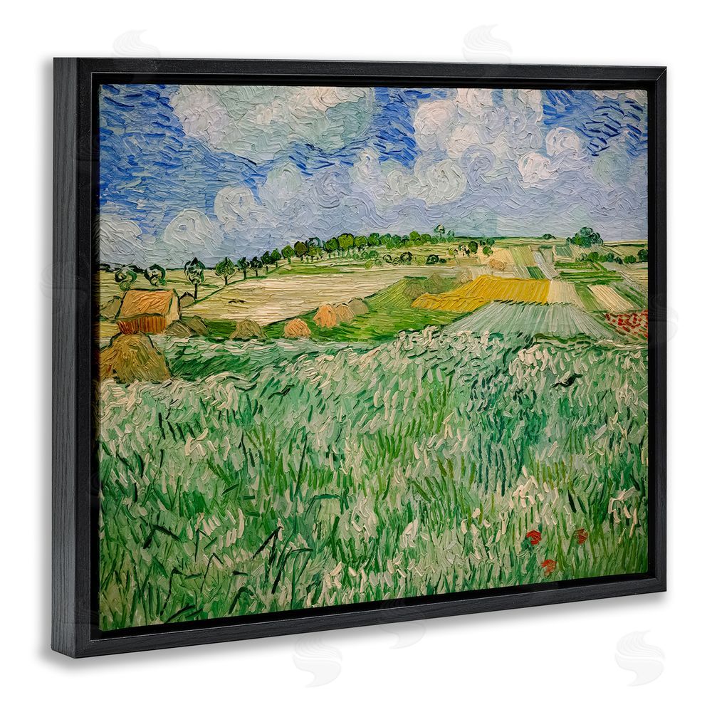 Vincent Van Gogh Plain Near Auvers Painting Black Floating Frame Canvas Wall Art Print
