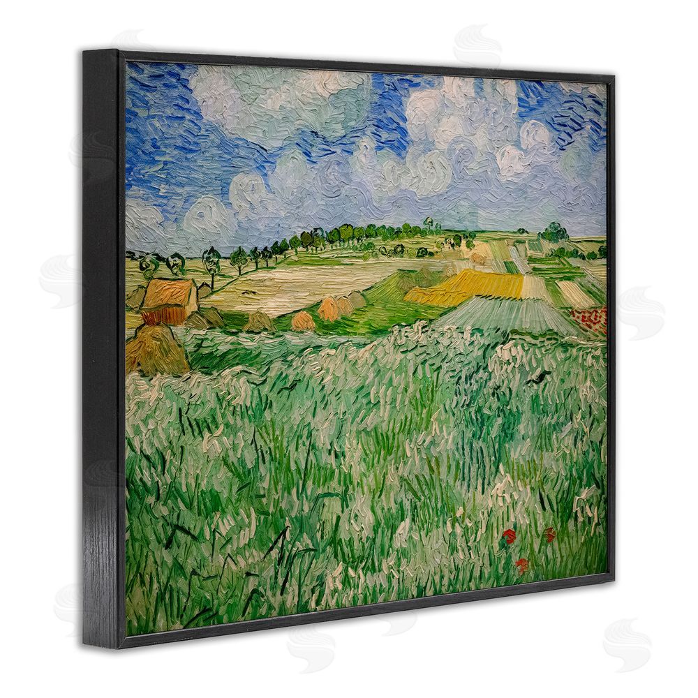 Vincent Van Gogh Plain Near Auvers Painting Black Framed Giclee Wall Art Print