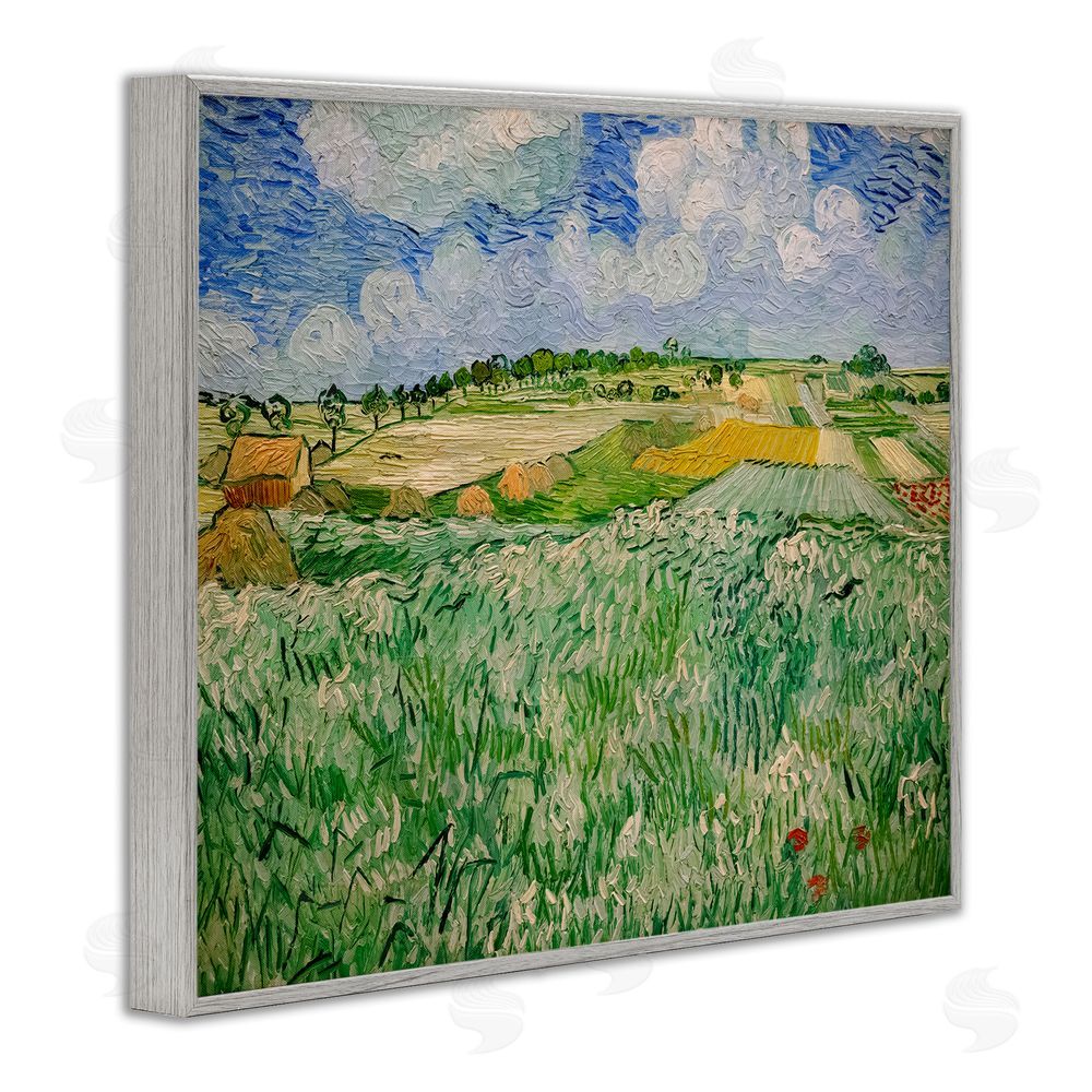 Vincent Van Gogh Plain Near Auvers Painting Gray Framed Giclee Wall Art Print