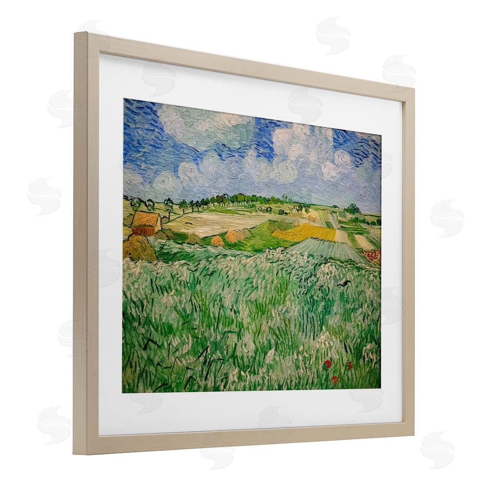 Vincent Van Gogh Plain Near Auvers Painting Birch Framed Print Under Glass Wall Art