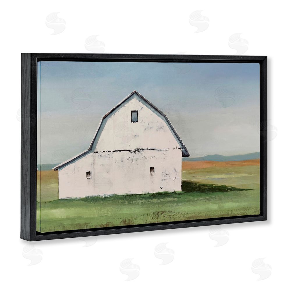 Max Maxx Weathered and Wise Barn Black Floating Frame Canvas Wall Art Print