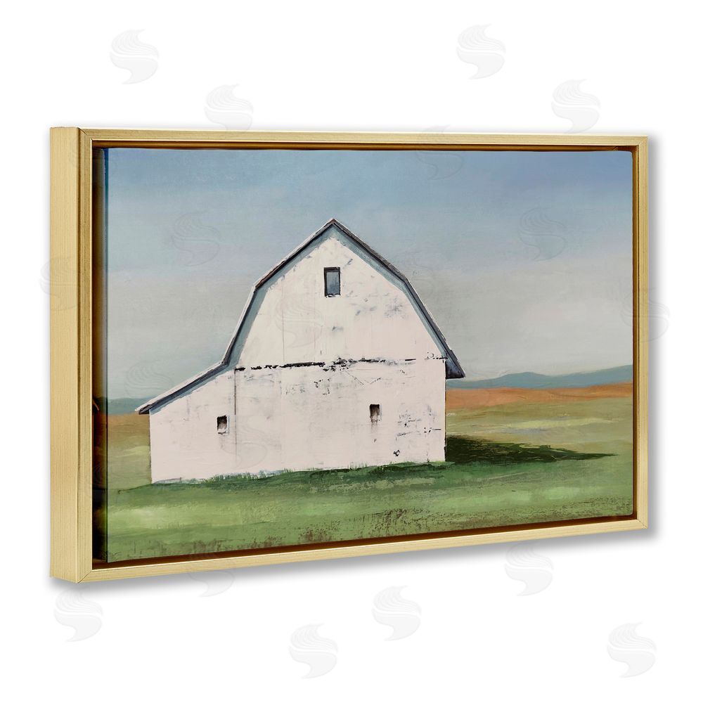 Max Maxx Weathered and Wise Barn Gold Floating Frame Canvas Wall Art Print