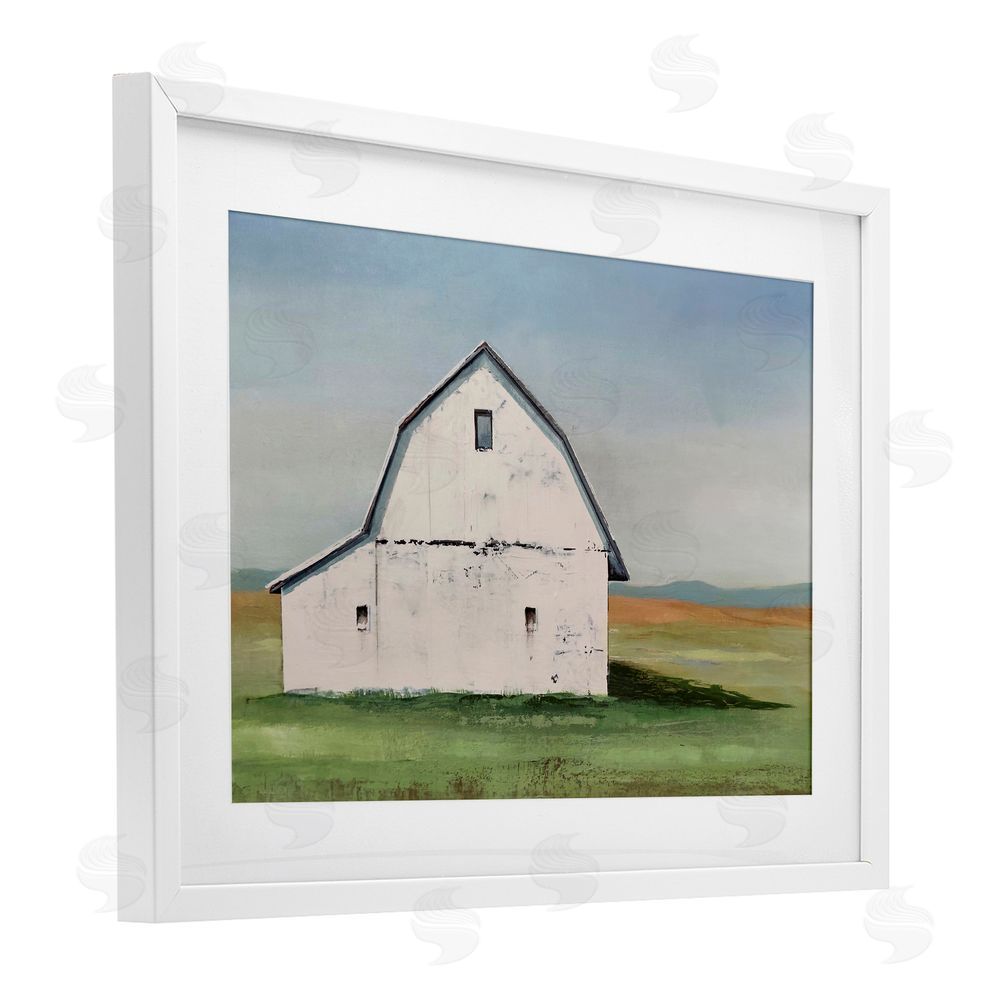 Max Maxx Weathered and Wise Barn White Framed Print Under Glass Wall Art