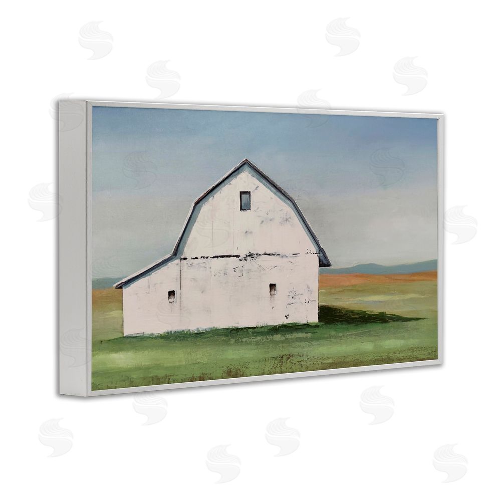 Max Maxx Weathered and Wise Barn White Framed Giclee Wall Art Print