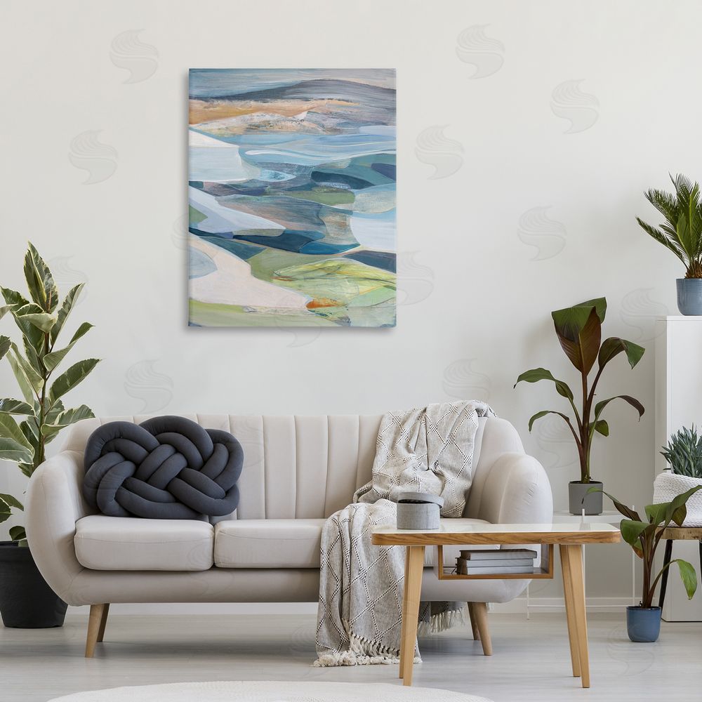 Farren Lee Shifting Horizons Distortion Stretched Canvas Wall Art in Room