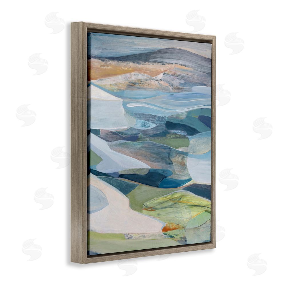 Farren Lee Shifting Horizons Distortion Brown Floating Frame Canvas Wall Art Print