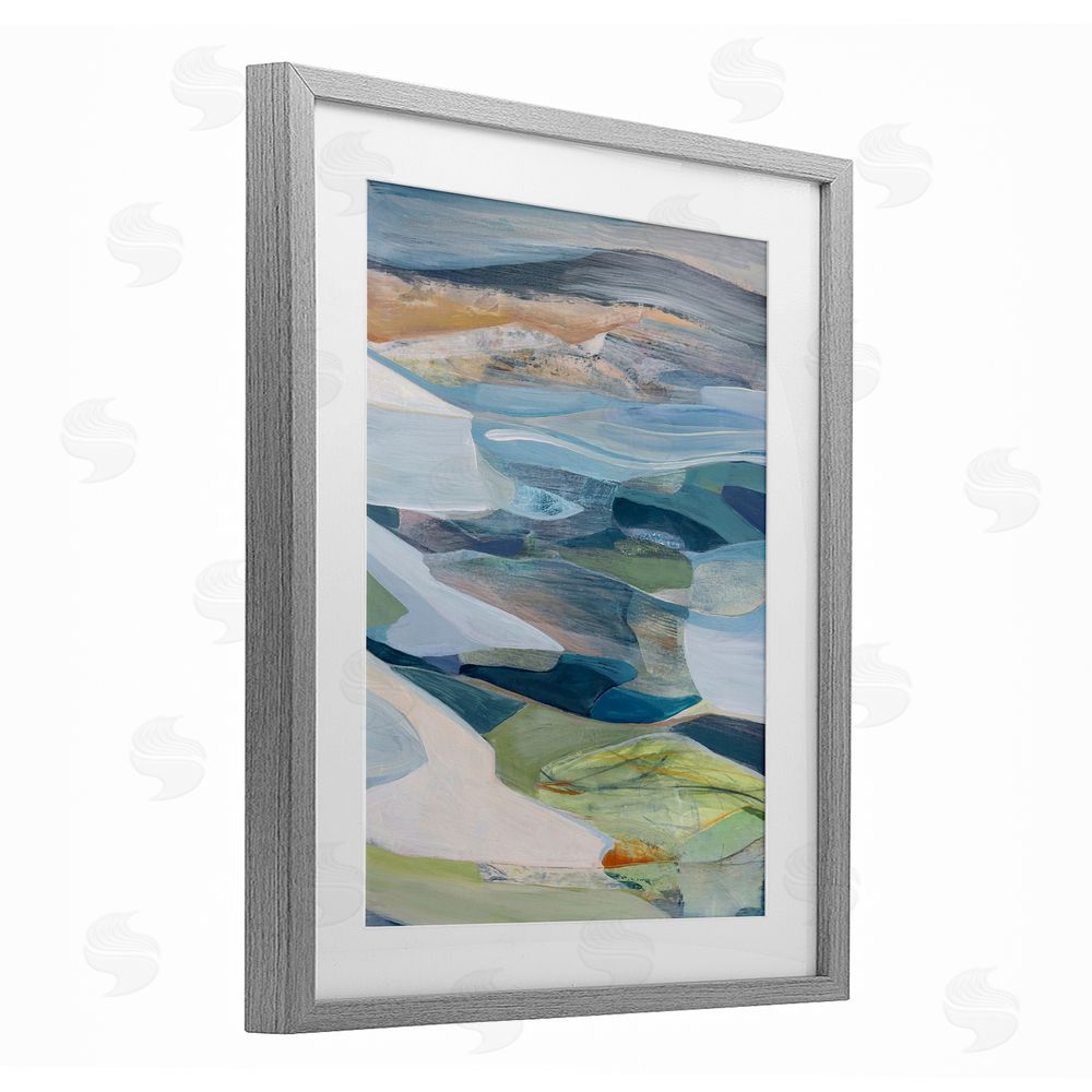 Farren Lee Shifting Horizons Distortion Gray Framed Print Under Glass Wall Art