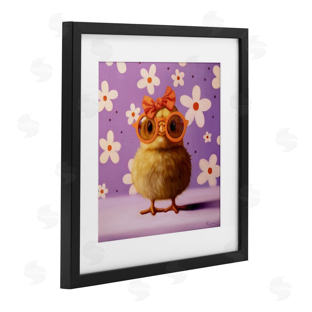 Lucia Heffernan Bow Peep Groovy Chick Black Framed Print Under Glass Wall Art