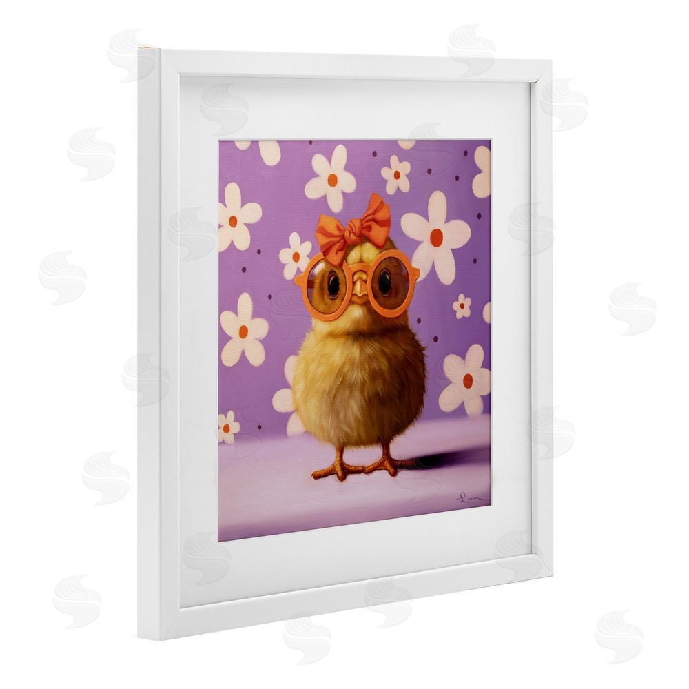 Lucia Heffernan Bow Peep Groovy Chick White Framed Print Under Glass Wall Art