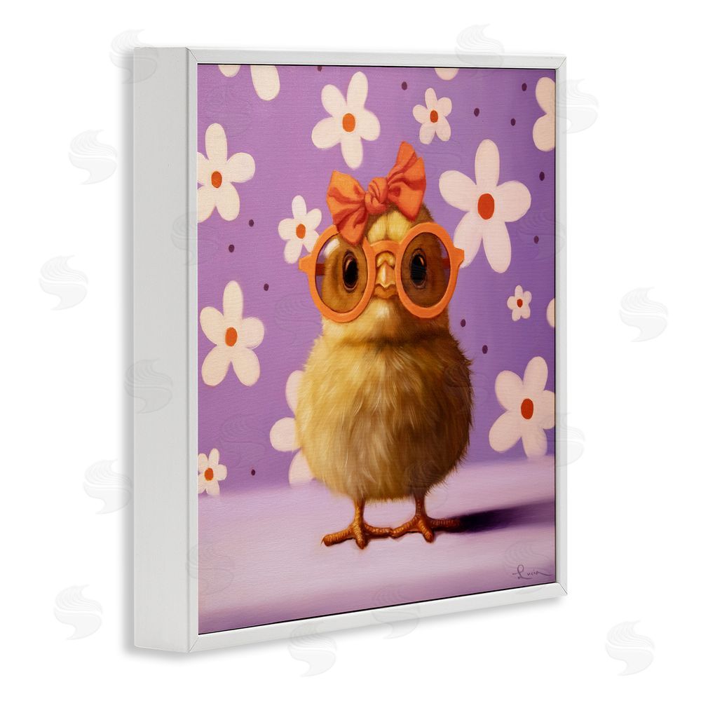 Lucia Heffernan Bow Peep Groovy Chick White Framed Giclee Wall Art Print