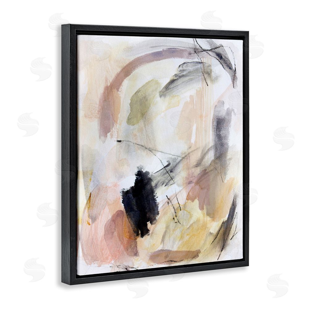 Hope Bainbridge Chaotic Sketches Paint Strokes Black Floating Frame Canvas Wall Art Print
