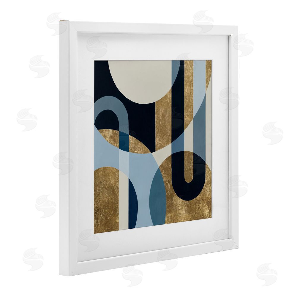 Max Maxx Earthly Shapes & Arches White Framed Print Under Glass Wall Art