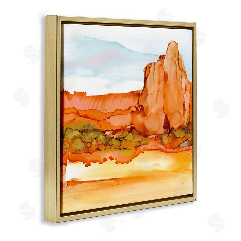 Chris Paschke Earthy Desertscape Illusion Gold Floating Frame Canvas Wall Art Print
