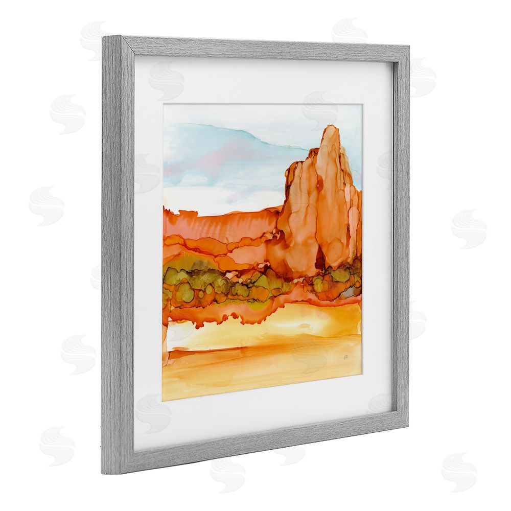 Chris Paschke Earthy Desertscape Illusion Gray Framed Print Under Glass Wall Art