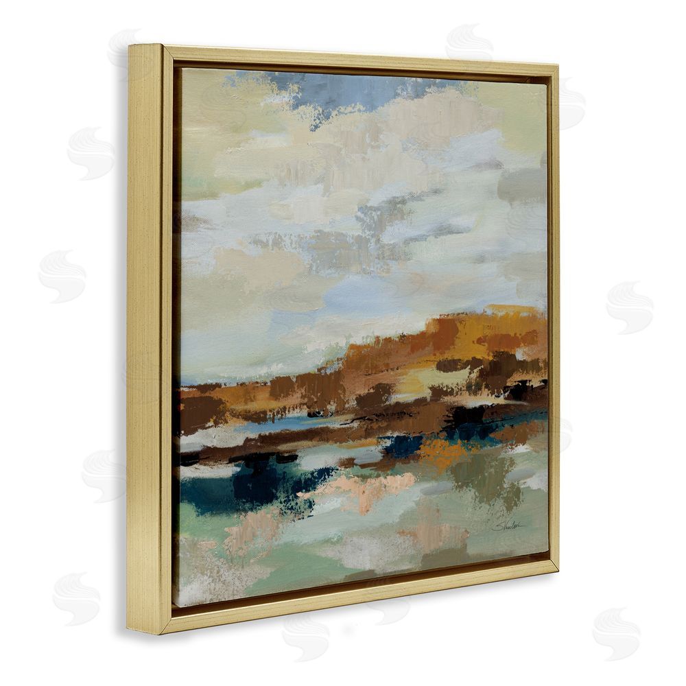 Silvia Vassileva American West Distortion Gold Floating Frame Canvas Wall Art Print