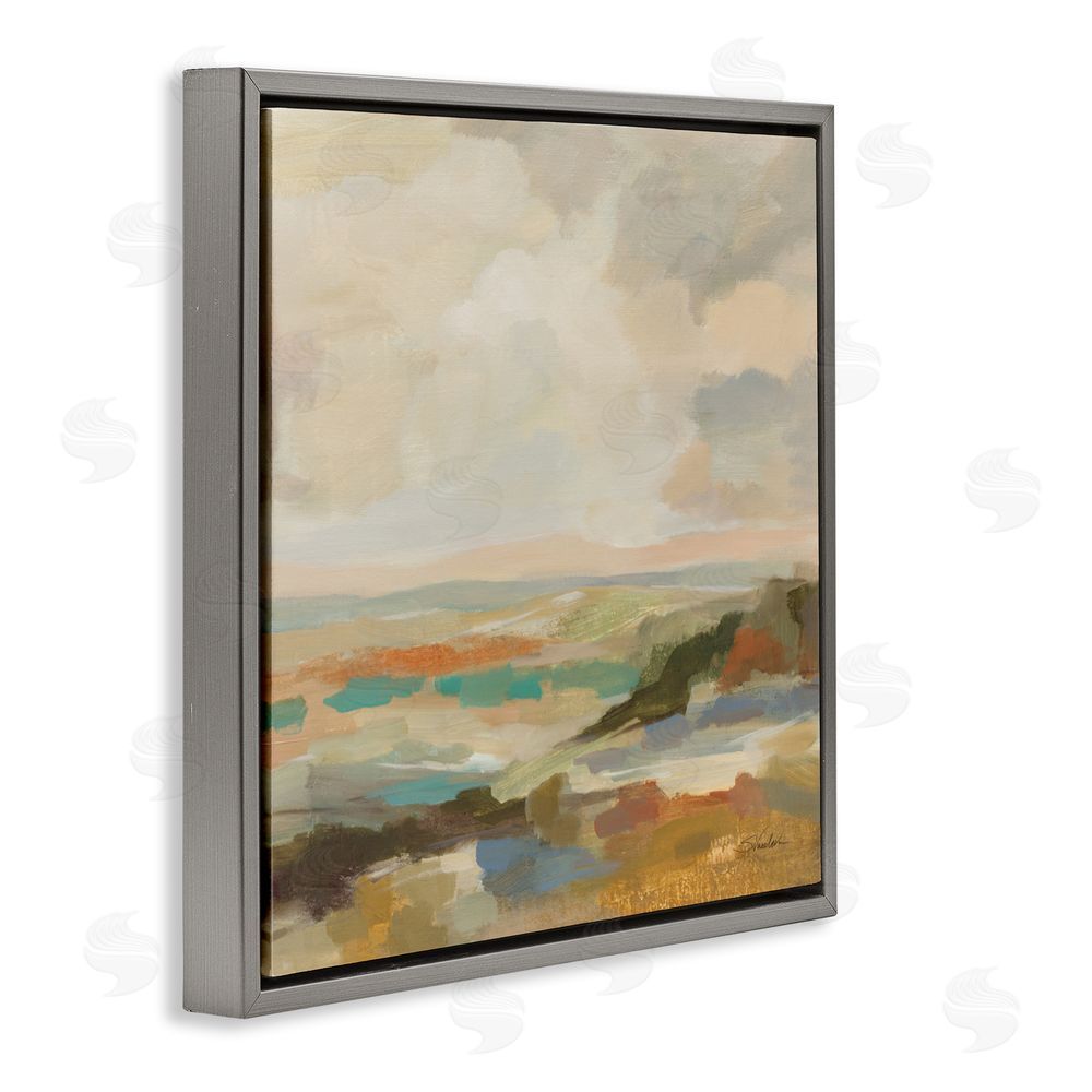 Silvia Vassileva Muted Harmony Palette Gray Floating Frame Canvas Wall Art Print
