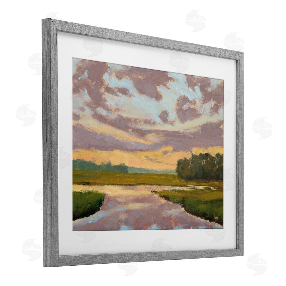 Carson Overstreet Lowcountry Sunset Palette Gray Framed Print Under Glass Wall Art
