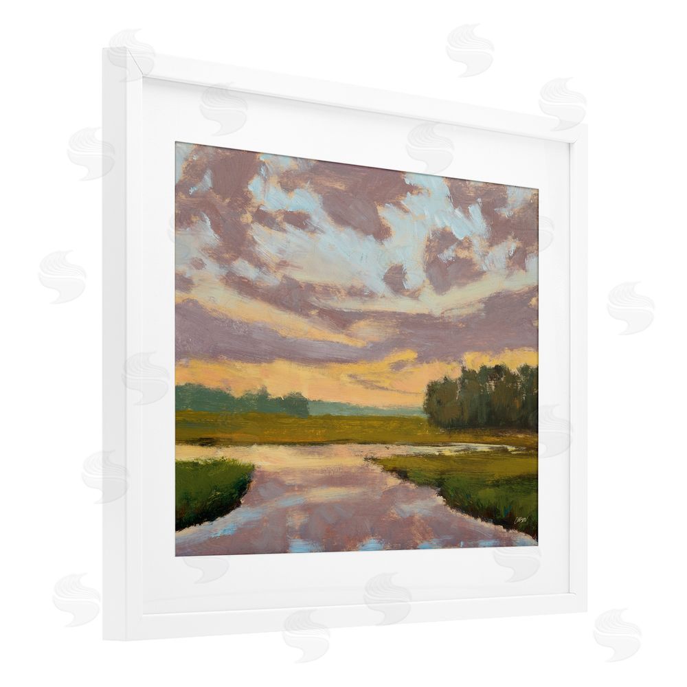 Carson Overstreet Lowcountry Sunset Palette White Framed Print Under Glass Wall Art