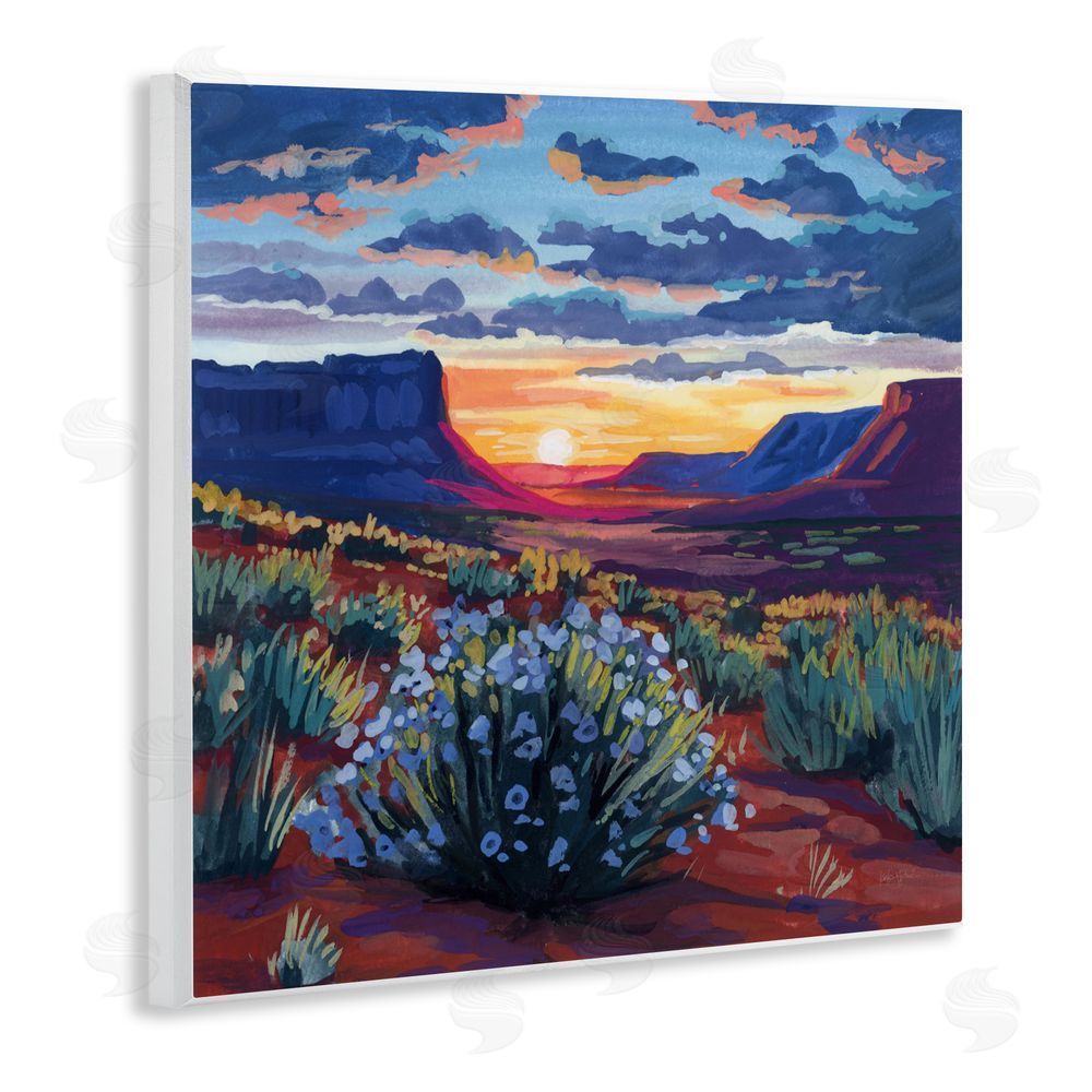 Kate Jarvik Birch Desert Sunset on Blooming Bush Wall Plaque Art Print