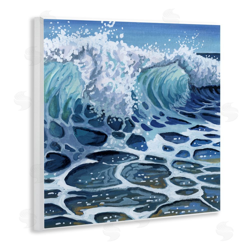 Kate Jarvik Birch Strong Crashing Waves on Beach Wall Plaque Art Print