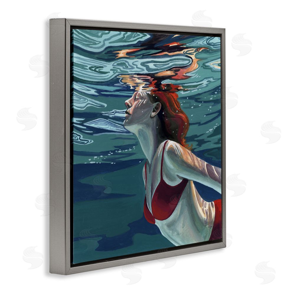 Kate Jarvik Birch Swimming To The Surface Gray Floating Frame Canvas Wall Art Print