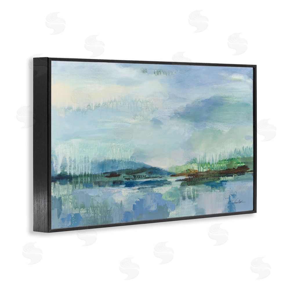 Silvia Vassileva Rain Over The Lagoon Black Framed Giclee Wall Art Print