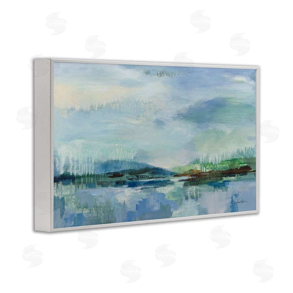 Silvia Vassileva Rain Over The Lagoon White Framed Giclee Wall Art Print