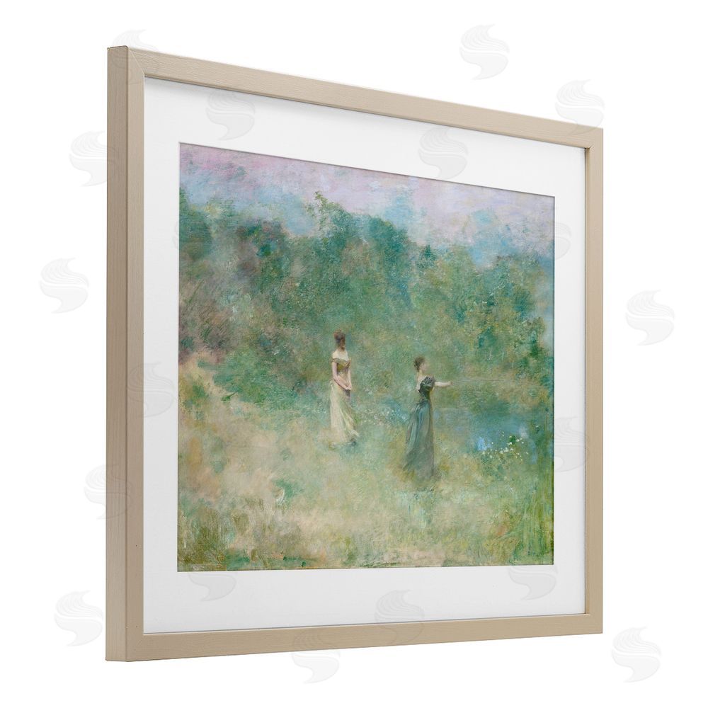 Wild Apple Portfolio Vintage Summer Fishing Ladies Birch Framed Print Under Glass Wall Art