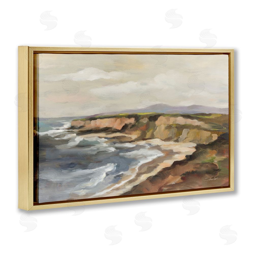 Silvia Vassileva Rocky Coast Expression Gold Floating Frame Canvas Wall Art Print