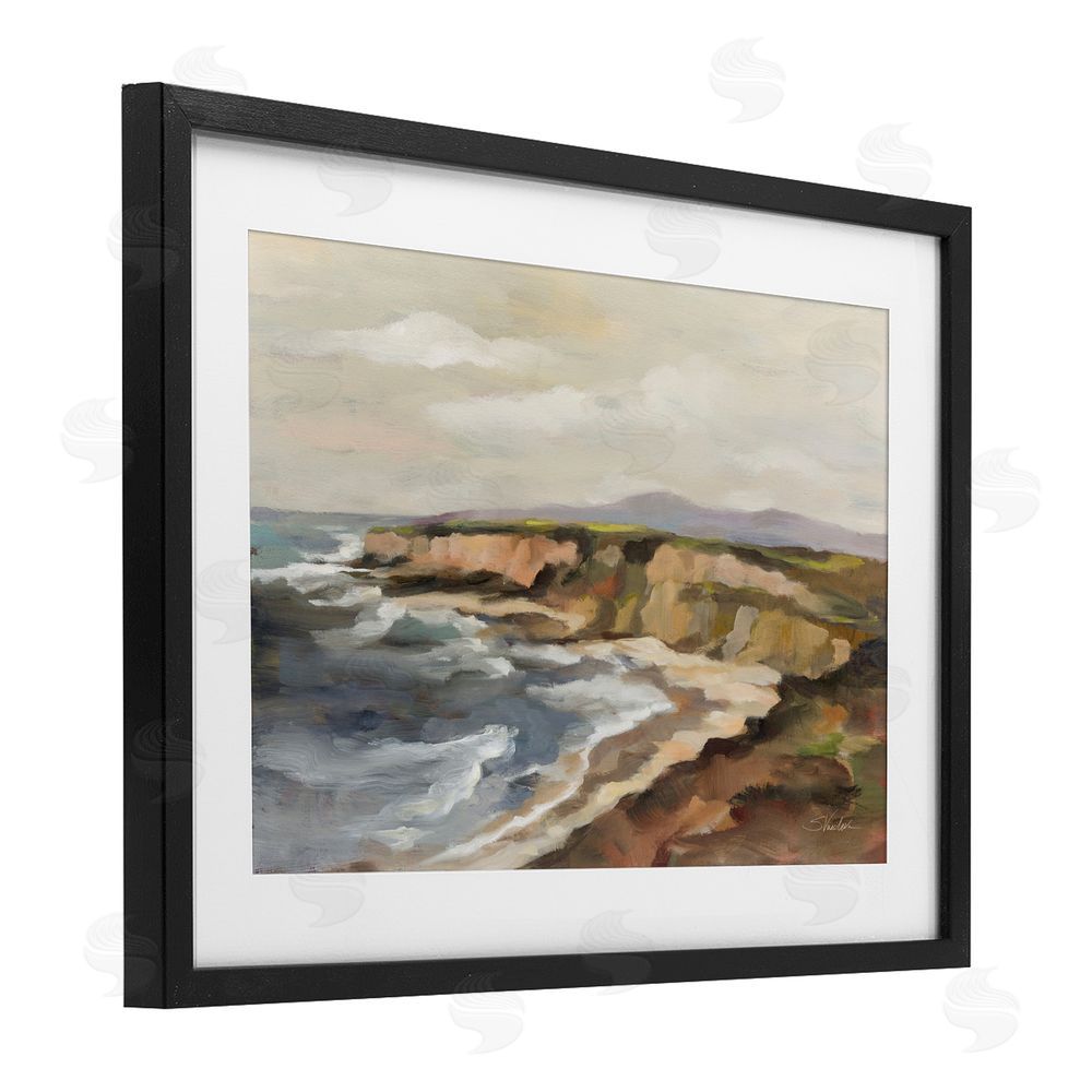 Silvia Vassileva Rocky Coast Expression Black Framed Print Under Glass Wall Art