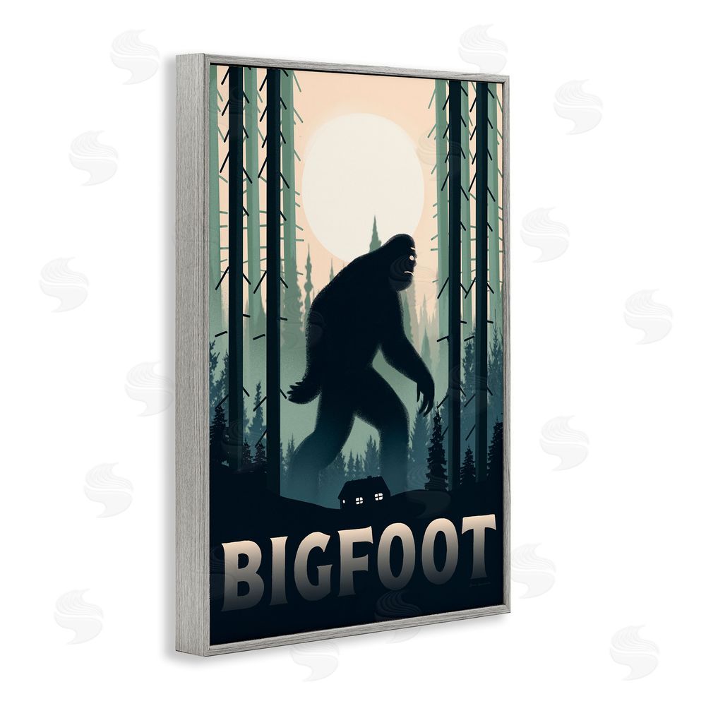 Omar Escalante Forest Creature Cabin in Woods Gray Framed Giclee Wall Art Print