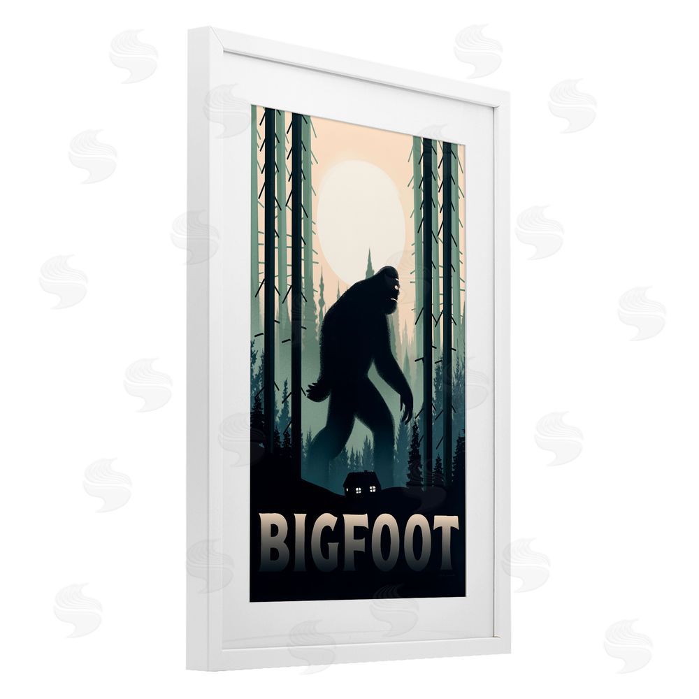 Omar Escalante Forest Creature Cabin in Woods White Framed Print Under Glass Wall Art