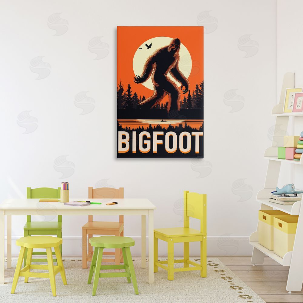 Omar Escalante Mythical Creature Lake Front Canvas Wall Art Print in Room