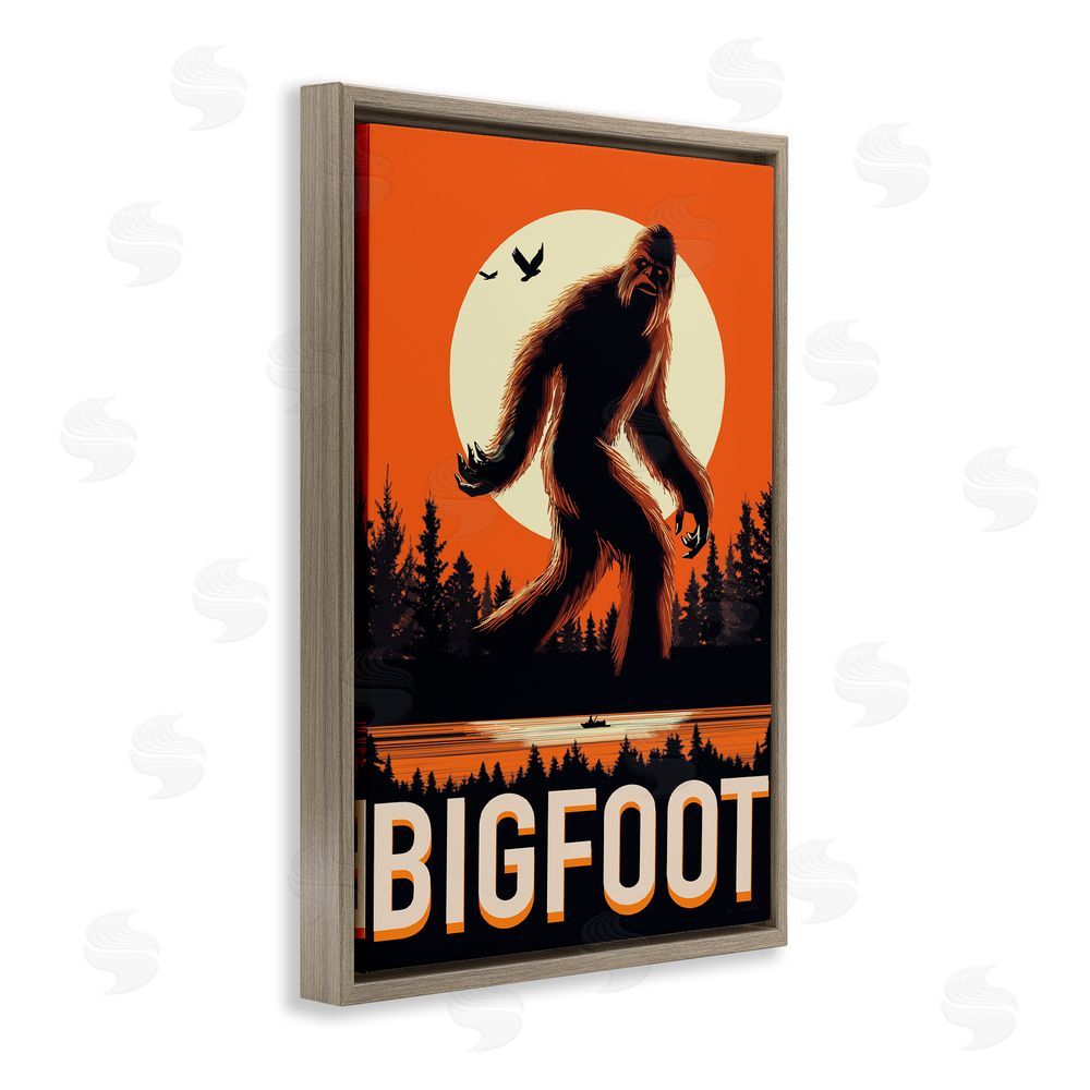 Omar Escalante Mythical Creature Lake Front Brown Floating Frame Canvas Wall Art Print