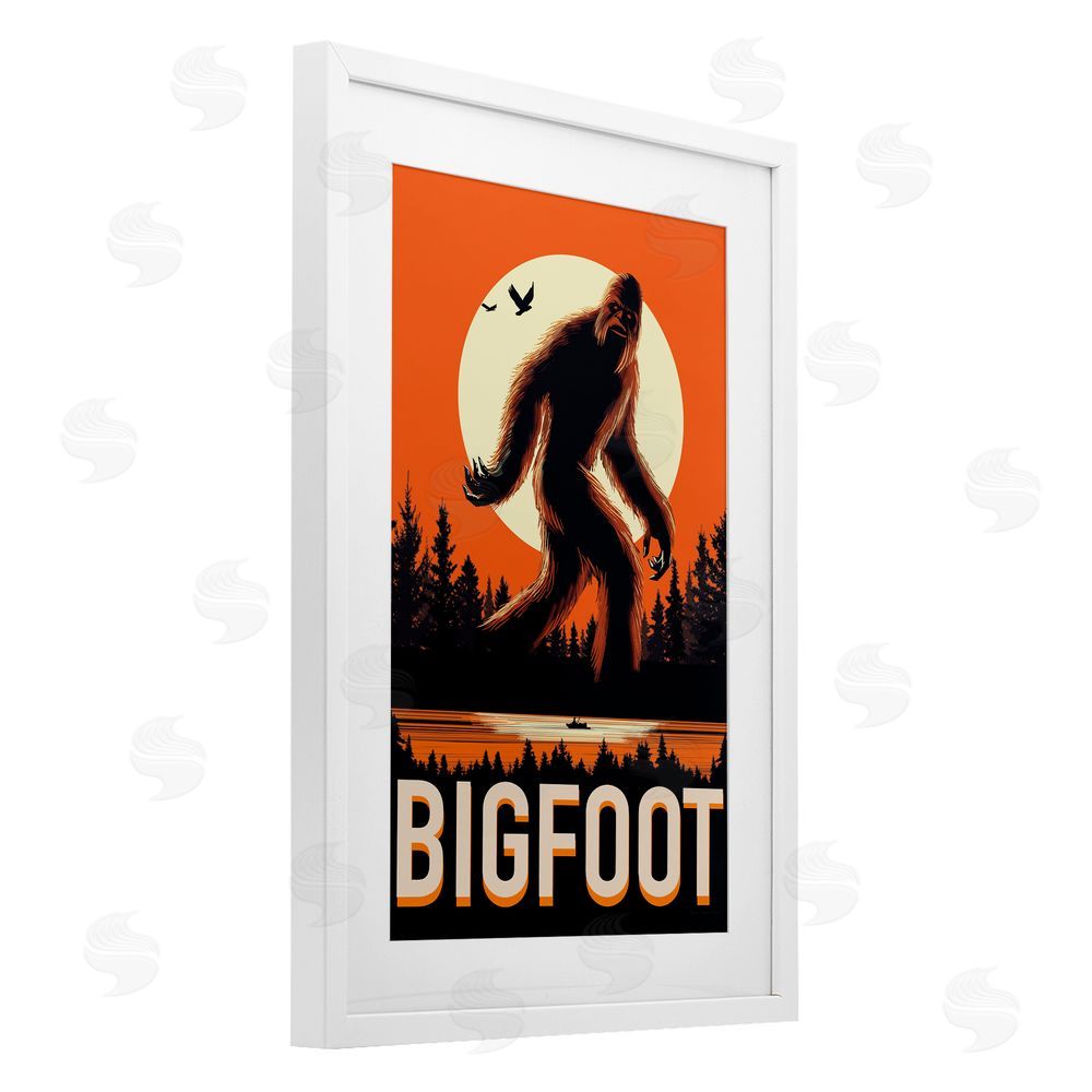 Omar Escalante Mythical Creature Lake Front White Framed Print Under Glass Wall Art
