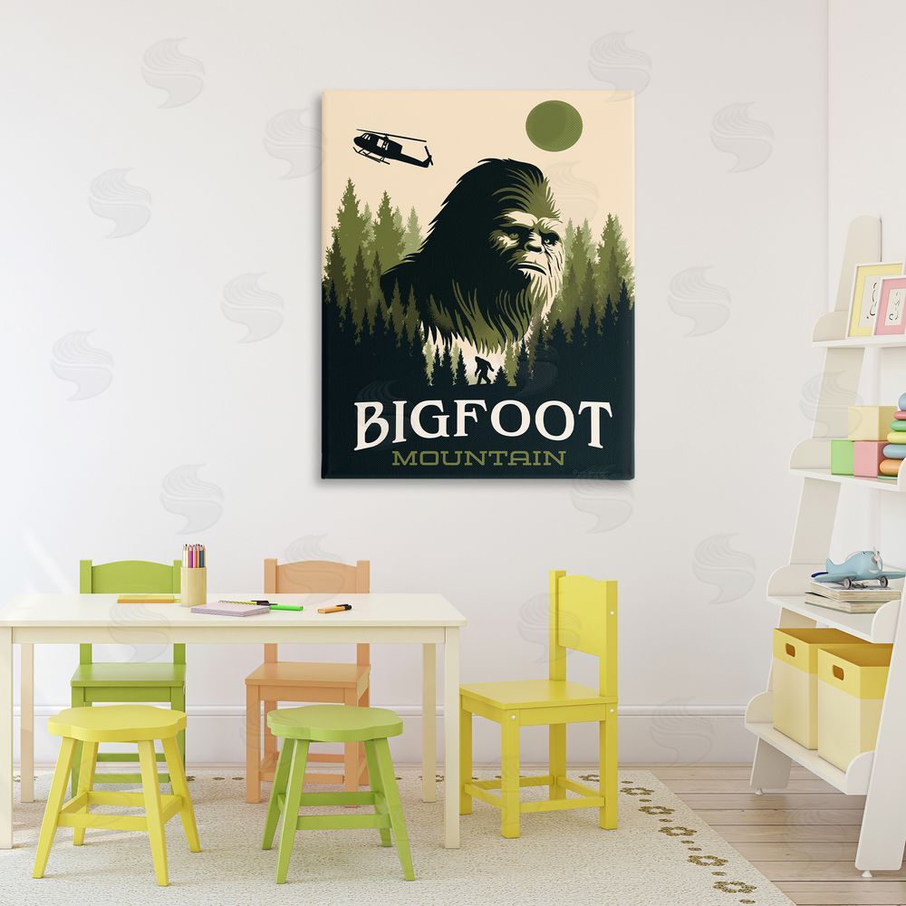Omar Escalante Bigfoot Mountain Forest Stretched Canvas Wall Art in Room