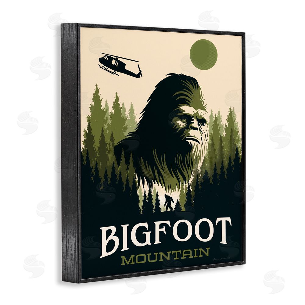 Omar Escalante Bigfoot Mountain Forest Black Framed Giclee Wall Art Print