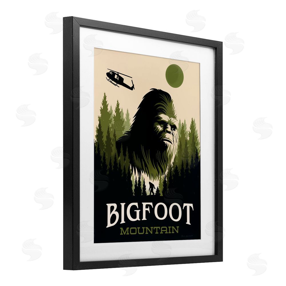 Omar Escalante Bigfoot Mountain Forest Black Framed Print Under Glass Wall Art
