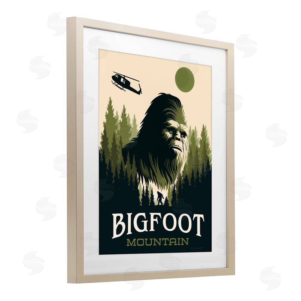 Omar Escalante Bigfoot Mountain Forest Birch Framed Print Under Glass Wall Art