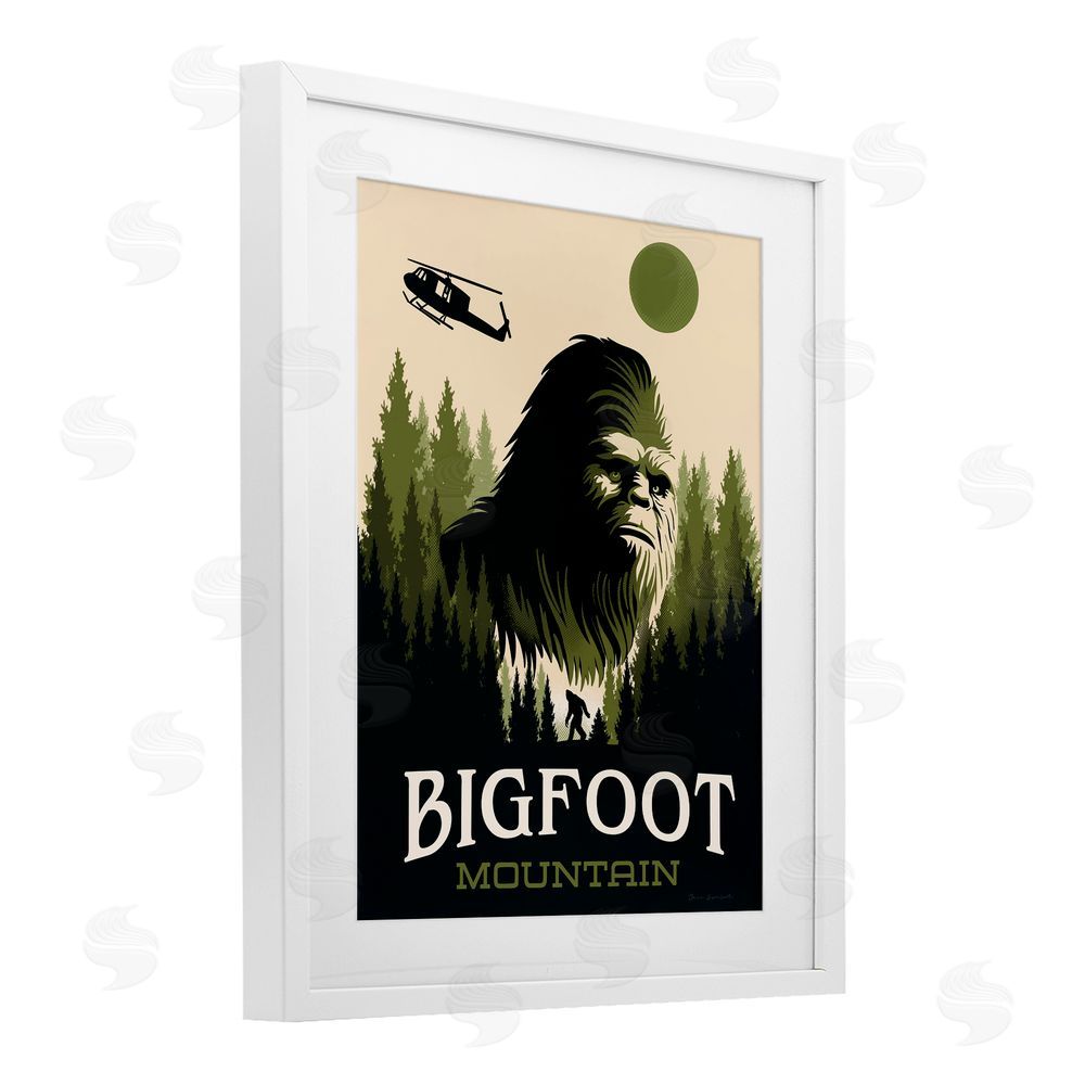 Omar Escalante Bigfoot Mountain Forest White Framed Print Under Glass Wall Art