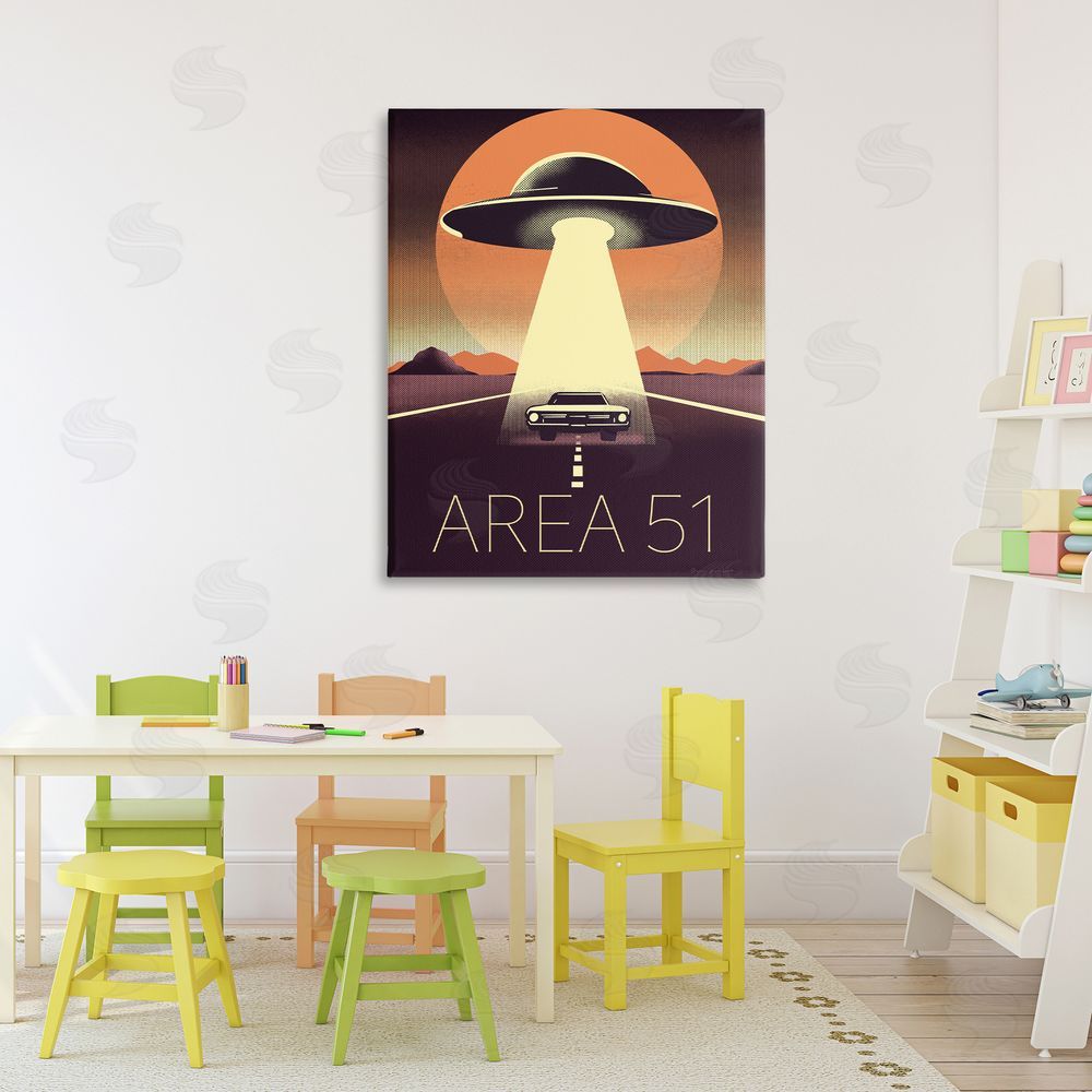 Omar Escalante Abduction On The Road Stretched Canvas Wall Art in Room