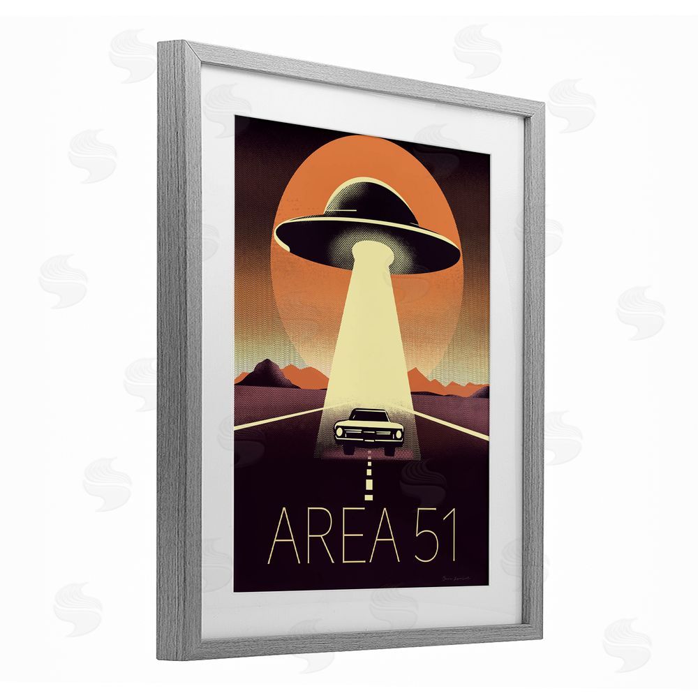 Omar Escalante Abduction On The Road Gray Framed Print Under Glass Wall Art