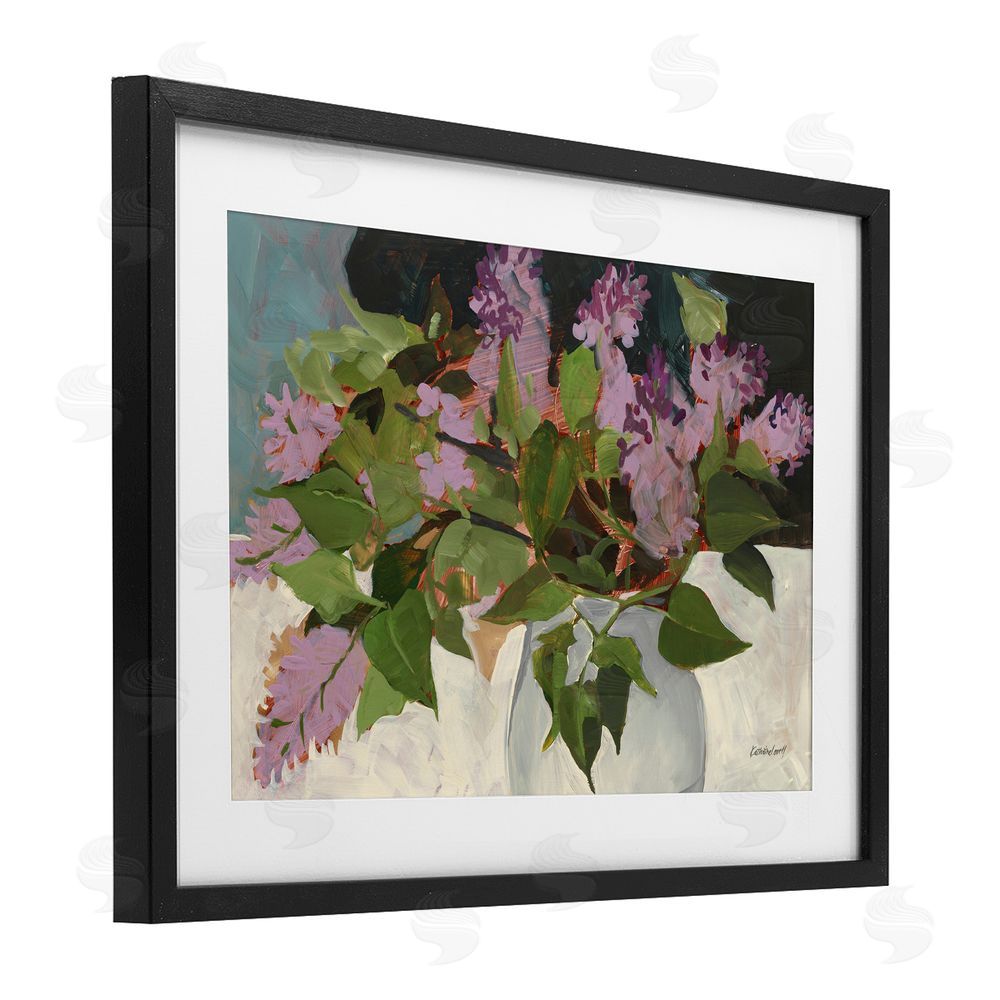 Katherine Lovell June Lilacs Bouquet Black Framed Print Under Glass Wall Art