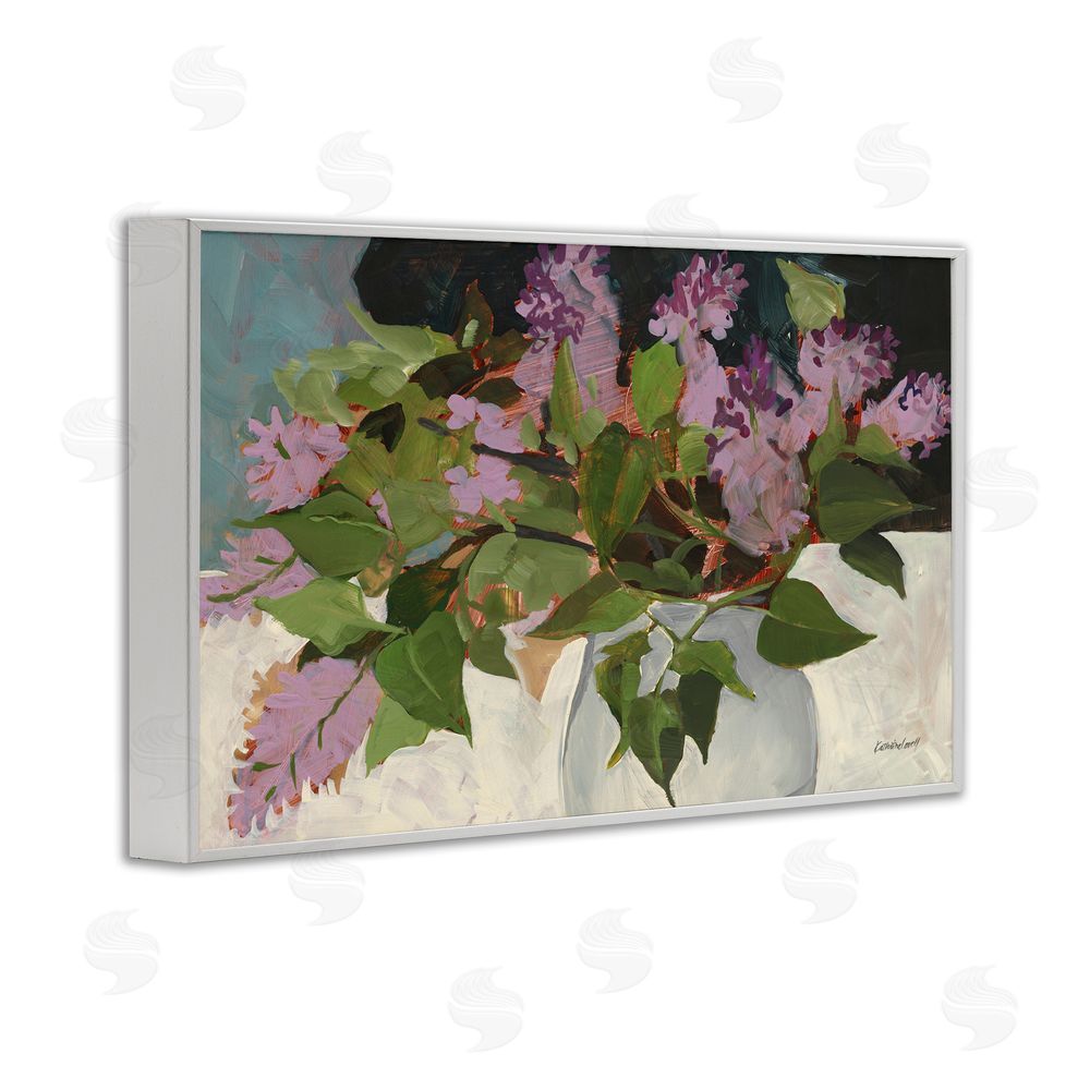 Katherine Lovell June Lilacs Bouquet White Framed Giclee Wall Art Print