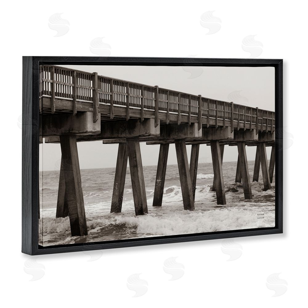 Nathan Larson Pier Angles Structure Black Floating Frame Canvas Wall Art Print