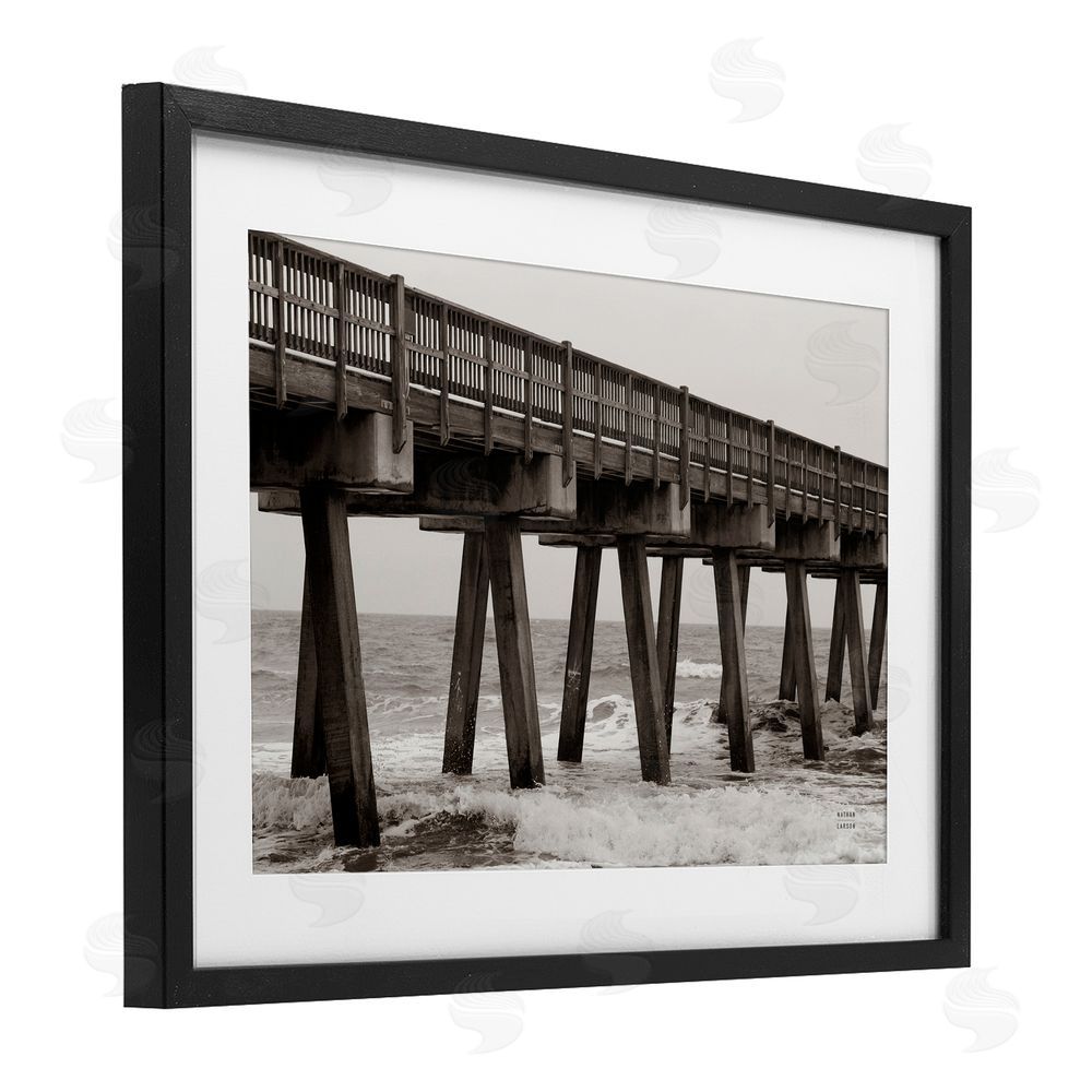 Nathan Larson Pier Angles Structure Black Framed Print Under Glass Wall Art