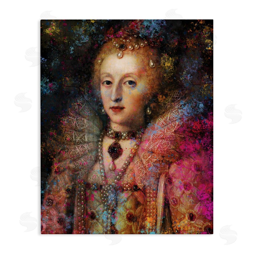 Sarah Adams Dappled Royalty Renaissance Portrait Stretched Canvas Wall Art
