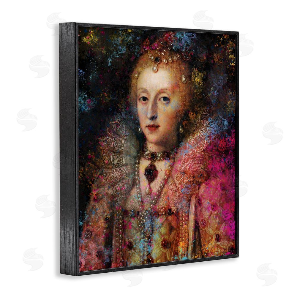 Sarah Adams Dappled Royalty Renaissance Portrait Black Framed Giclee Wall Art Print