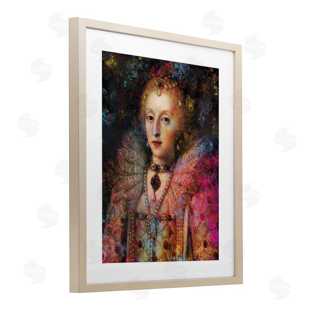 Sarah Adams Dappled Royalty Renaissance Portrait Birch Framed Print Under Glass Wall Art
